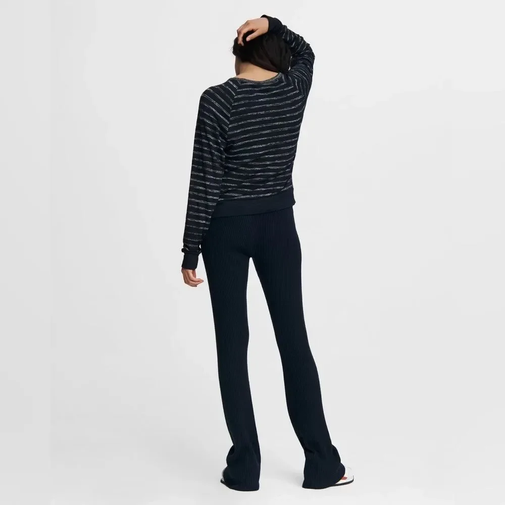 Rag & Bone The Knit Striped Pullover in Heather Stripe - Picture 2 of 11